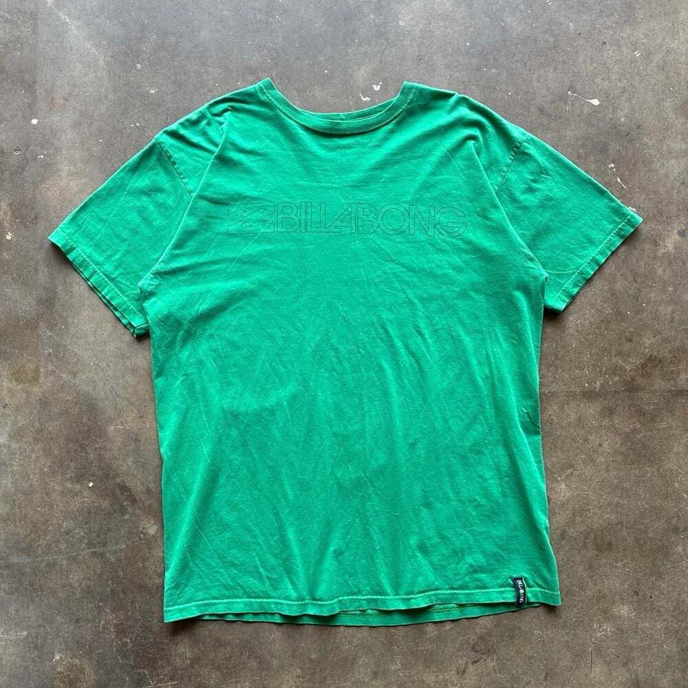 Billabong Vintage Early 2000s Spellout T-Shirt Kelly Green Large